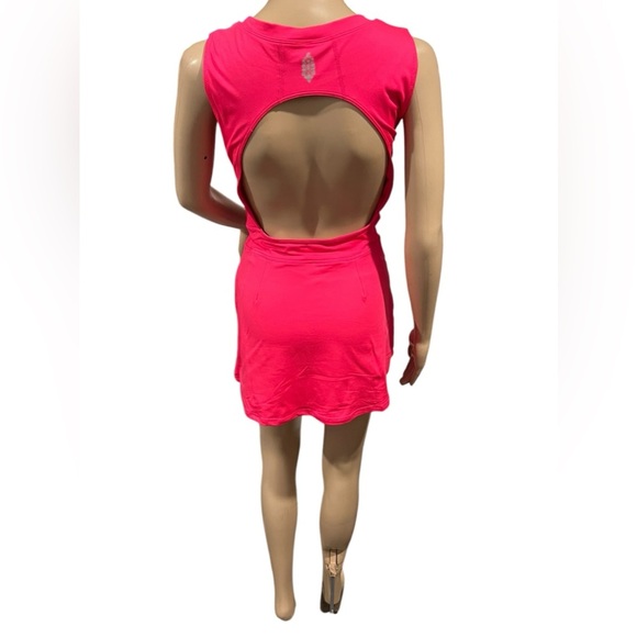 FREE PEOPLE FP MOVEMENT EASY DOES IT DRESS Waistband Malibu Pink Open Back Small - Picture 8 of 16